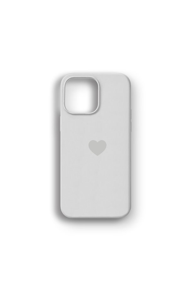 iPhone 13 Pro Max Compatible White Heart Logo Launch Phone Case