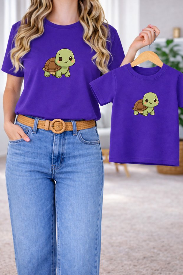 T-Shirt Mother Daughter Combination Oversize – Mother & Child Twin Printed T-Shirt (Single Price)