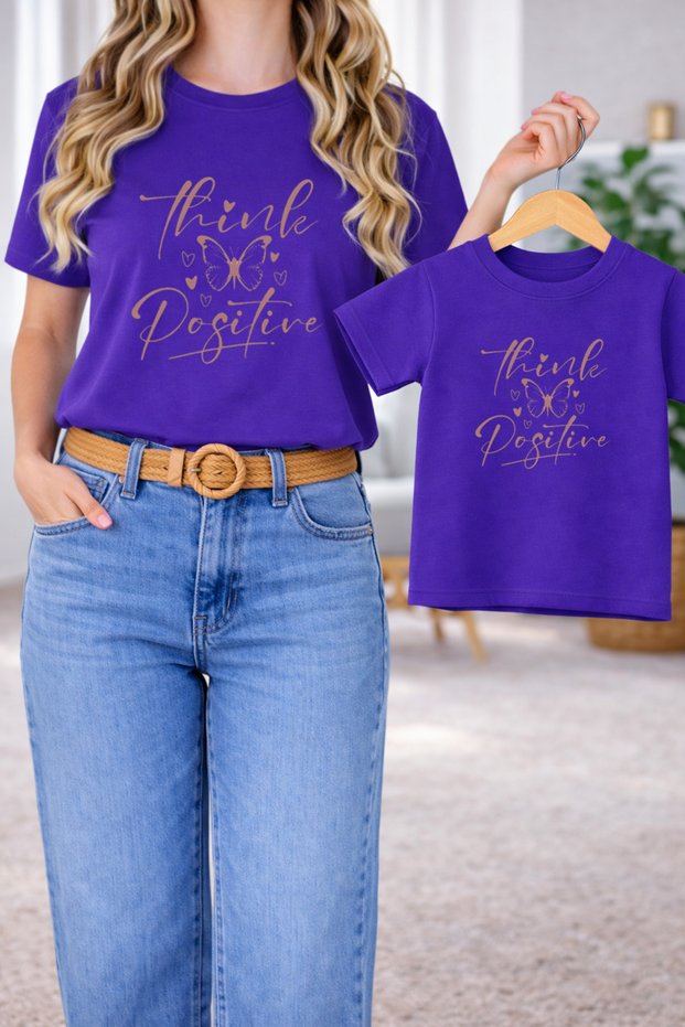 T-Shirt Mother Daughter Combination Oversize – Mother & Child Twin Printed T-Shirt (Single Price)