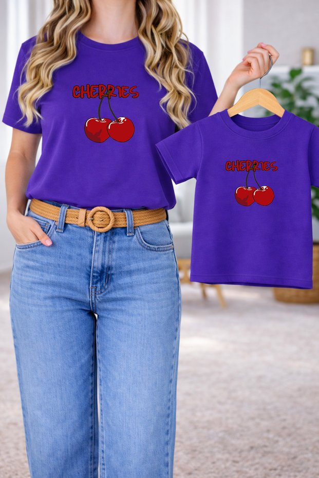 T-Shirt Mother Daughter Combination Oversize – Mother & Child Twin Printed T-Shirt (Single Price)