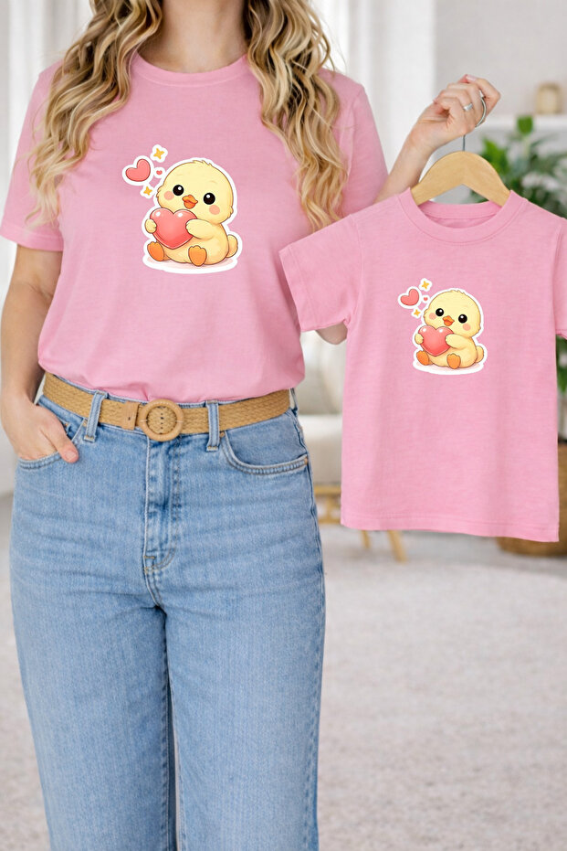 T-Shirt Mother Daughter Combination Oversize – Mother & Child Twin Printed T-Shirt (Single Price)