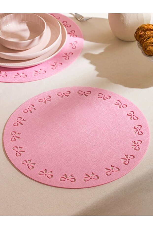 Lcw Home Pink Bow Figured American Service Plate 38 cm