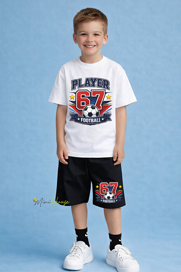 67 Football Printed Shorts T-Shirt Set