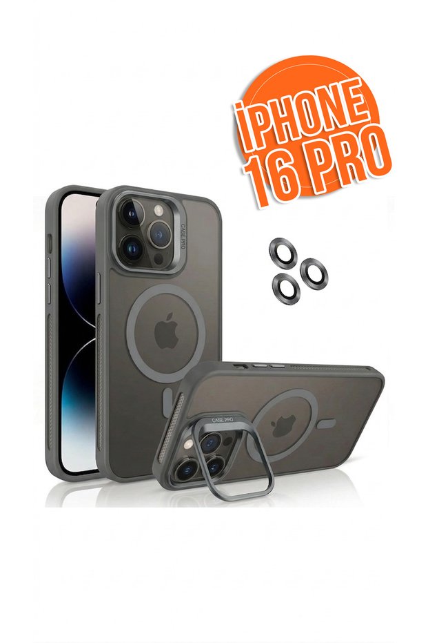 iPhone 16 Pro Compatible Magsafe Supported Military Grade Shock Absorbing Case with Camera Lens Protection Gift