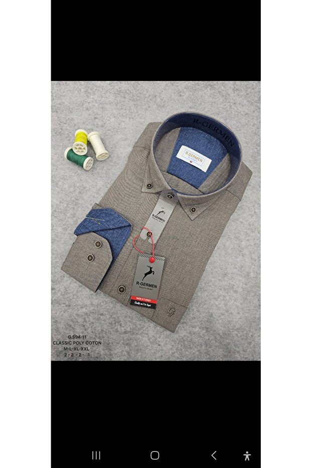 Men's Classic Shirt Linen Fabric Long Sleeve with Pockets