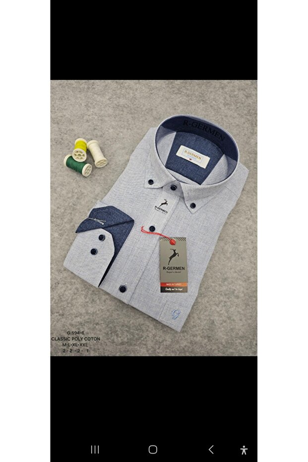 Men's Classic Shirt Linen Fabric Long Sleeve with Pockets