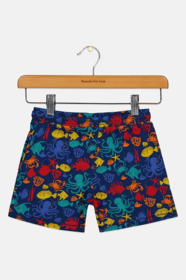 Toddlers Boy Allover Print Basic Shorts, Multicolor - 3