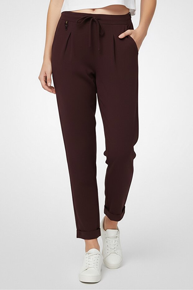 Women Regular Fit Plain Dress Pants, Purple