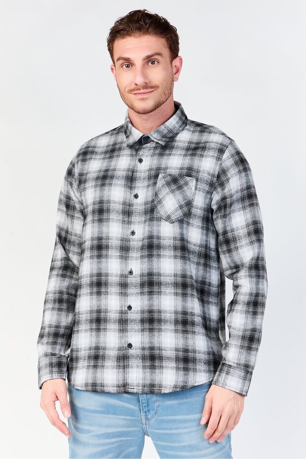 Men Regular Fit Plaid Long Sleeve Casual Shirt, Multicolor