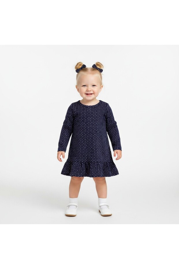 Polka Dot Long Sleeve Baby Girl Dress