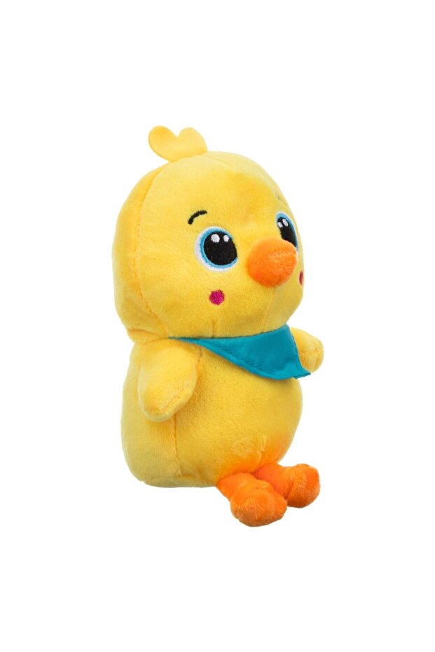Puișor de pluș galben mini cu eșarfă 15cm - 2