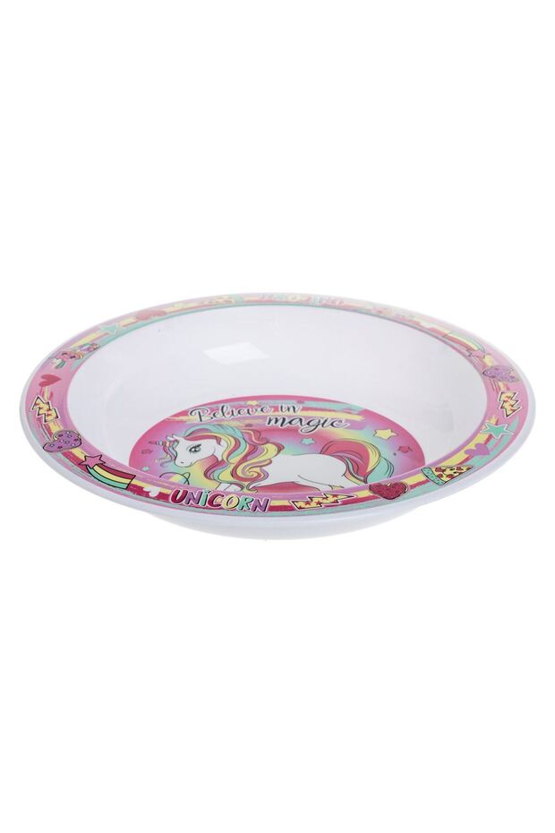 Plastic Deep Plate with Unicorn Pattern Ø20.5 centimeters - 2