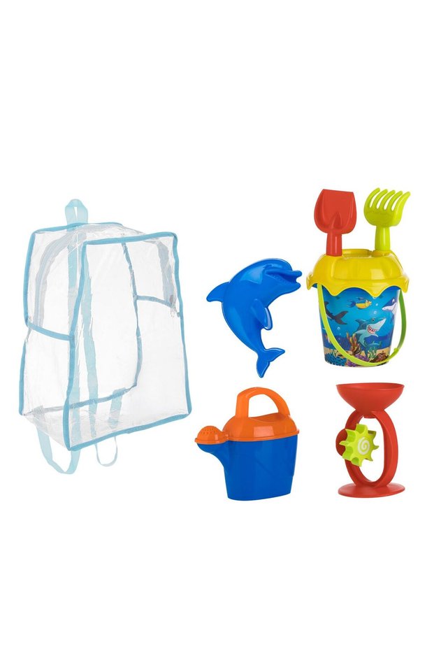 Dolphin Bucket Backpack & 5 Beach Accessories Set