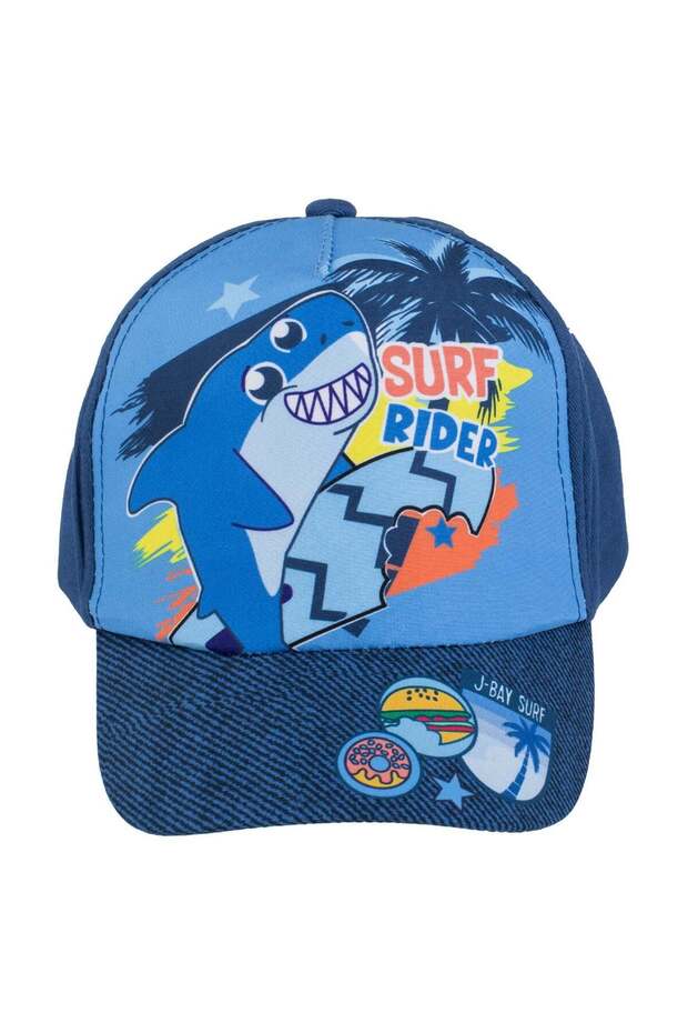 Blue Shark Pattern Baby Hat - 1