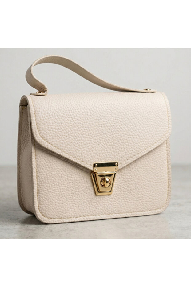 Cream Color Box Handbag