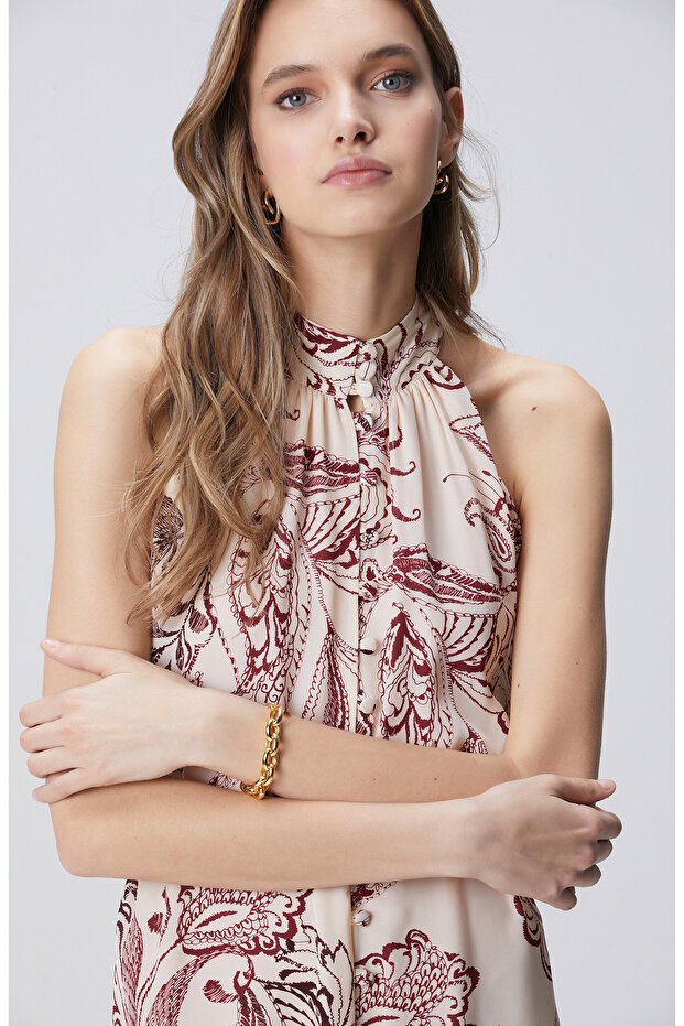 Desenli Mini Elbise - 2