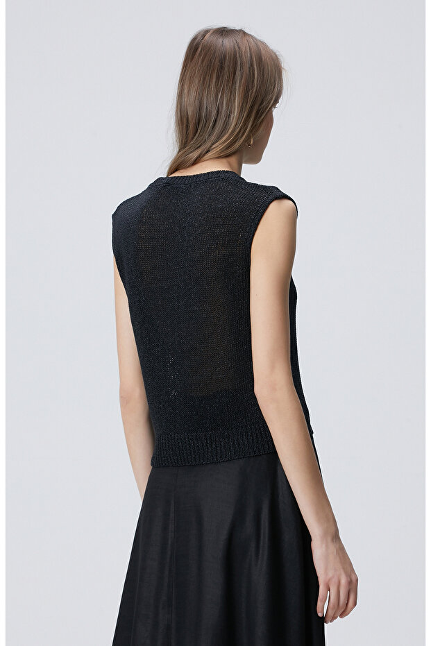 Siyah Kolsuz Triko - 5