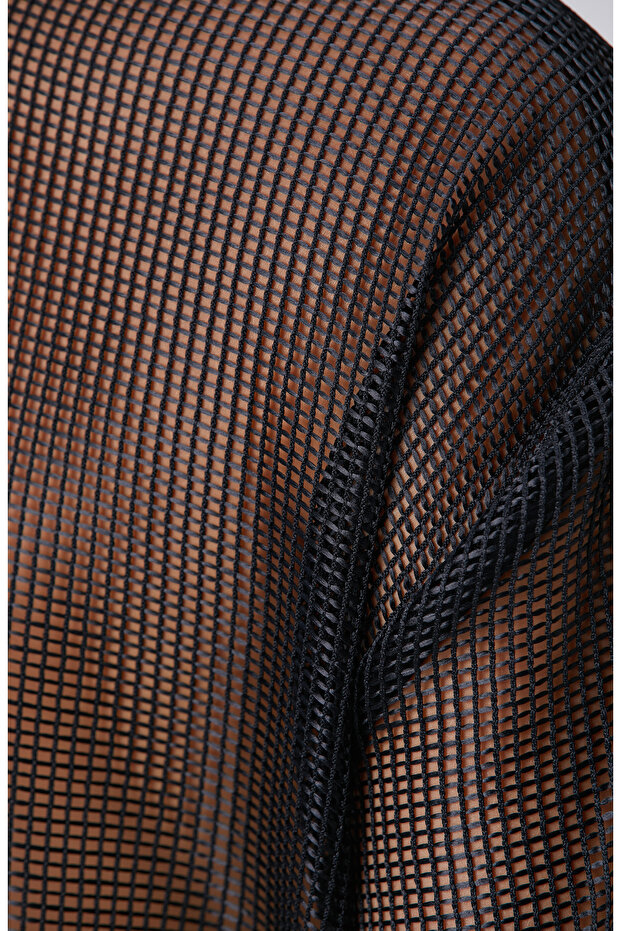 Siyah File Ceket - 7