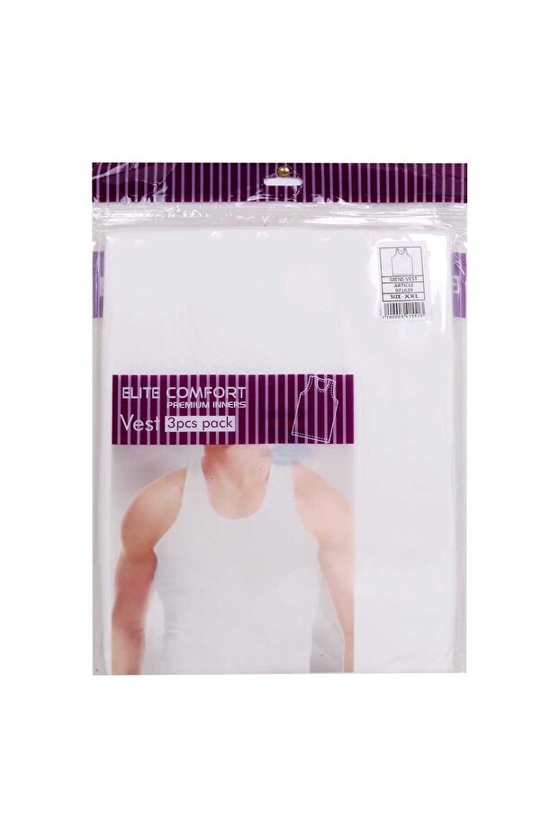 Comfort Mens Vest, 2XL, 3 pcs