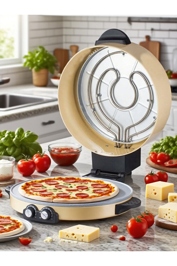 1800W Dual-Sided Heating Pizza Maker & Bread Maker with Adjustable Temperature Control - 5