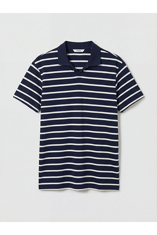 Navy Blue Polo Collar Men's T-Shirt from Güli̇s Gi̇yi̇m