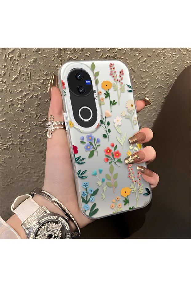 Vivo V50 Compatible Stylish Floral Scratch-Resistant Phone Case