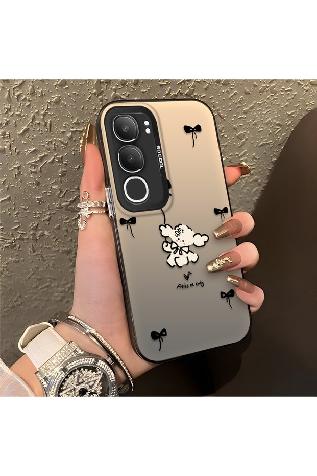 Vivo Y29 5g Compatible Stylish Phone Case with Bow and Ribbon Dog Figure