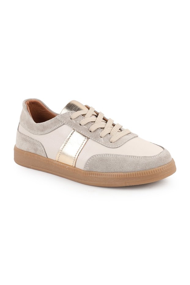 L081.804 Genuine Leather Suede Detailed Honey Color Thermo Sole Women's Retro Sneaker Shoes
