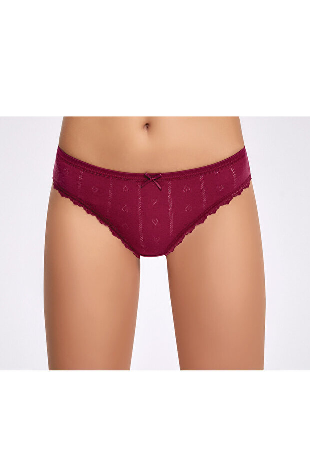 Women's 100% Cotton Lace Heart Patterned Colorful 12-Piece Slip/Panties