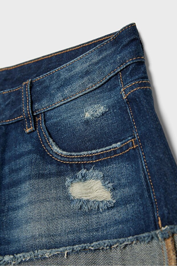Yıldızlı denim şort - 8
