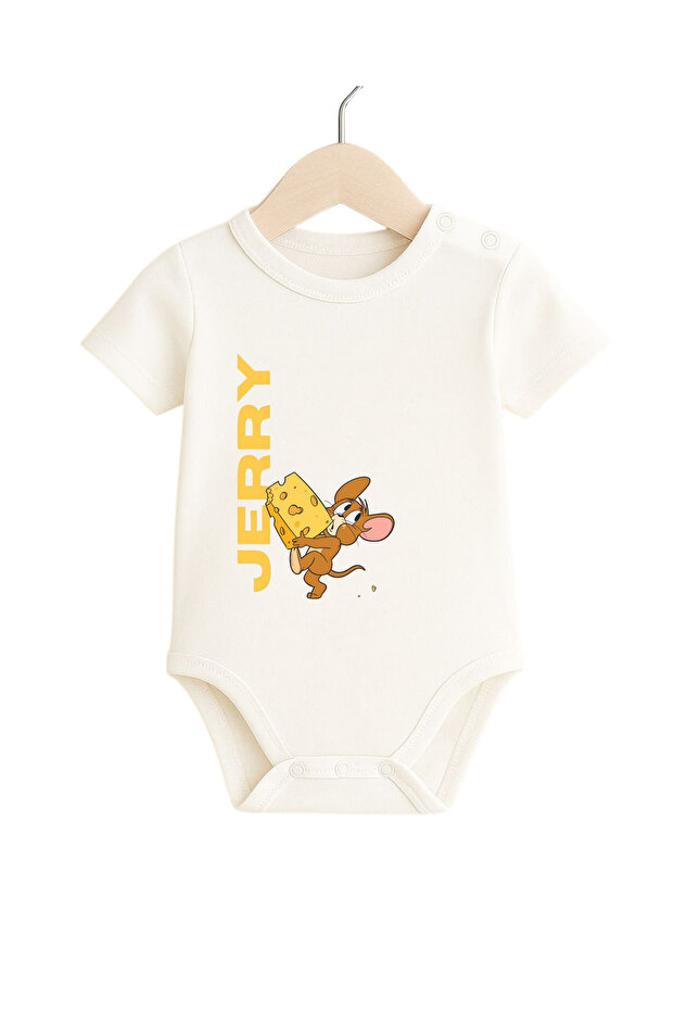 100% Cotton Short Sleeve Snap Fastener Bodysuit & Printed Baby Bodysuit