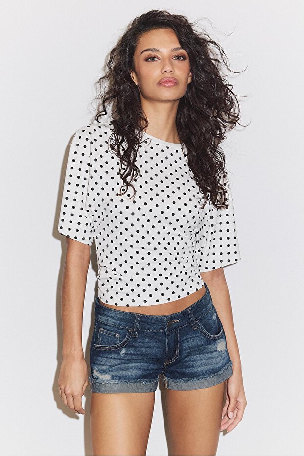 Yıldızlı denim şort - 3