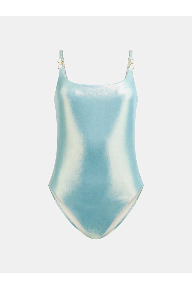 Metallic effect one-piece swimsuit