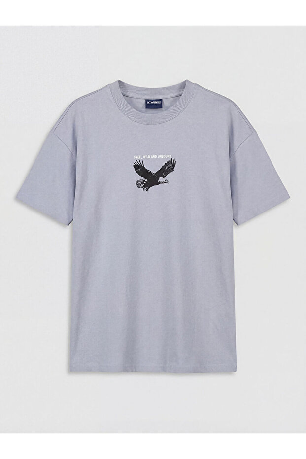 Lilac Short Sleeve Crew Neck Printed Boys' T-Shirt