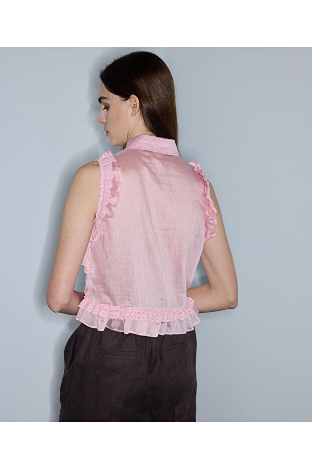 Fırfır şeritli bluz - 6