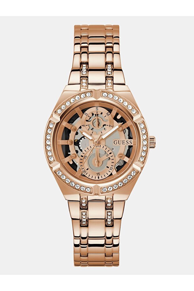 Multi-function watch with crystal detail
