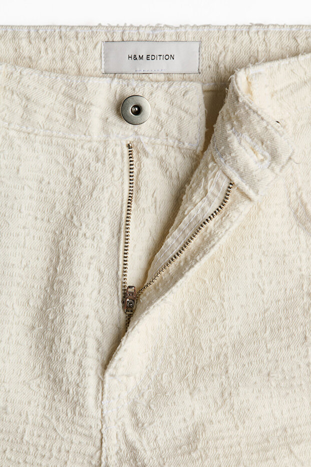 Tekstüre Gabardin Bermuda Şort - 2