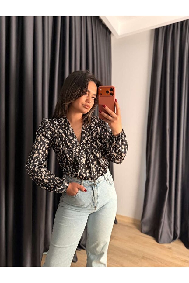 Patterned Double Breasted Bodysuit - 2