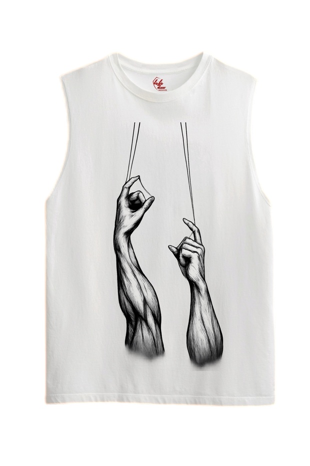 Strings in Your Hands – Minimal Hand Drawing T-Shirt / Tank Top (Optional)