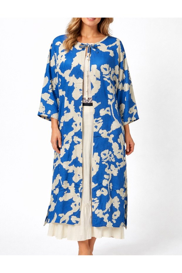 Blue Patterned Kimono - 1