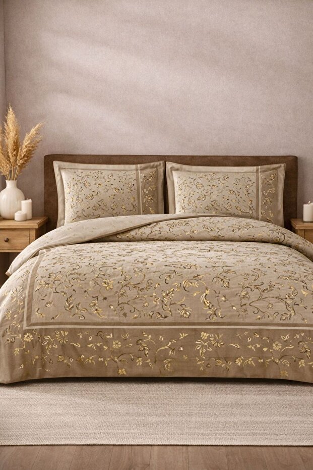 Fleur Cotton Satin Double Duvet Cover Set