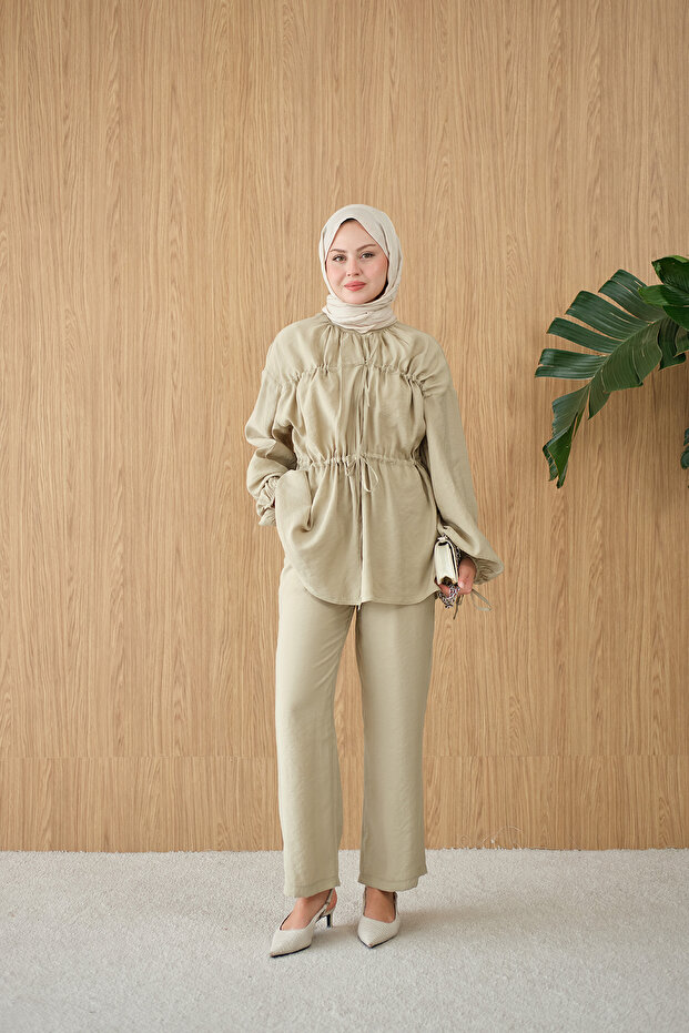 Women's Adjustable Waist Modal Suit Water Green