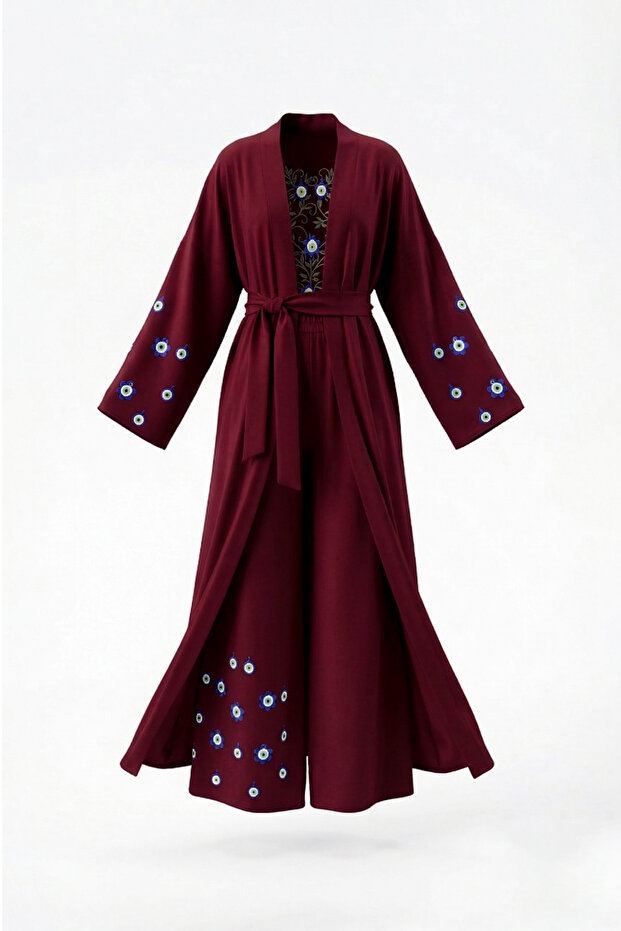 Hand Embroidered Bohemian Kimono & Pants Set