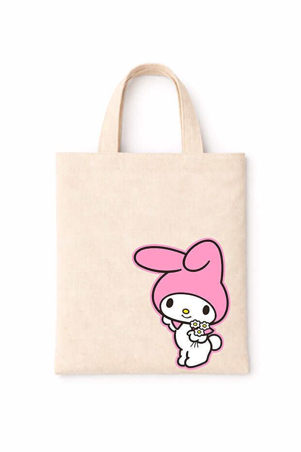 Book Bag Colorful Slogan Printed Mini Canvas Tote Bag
