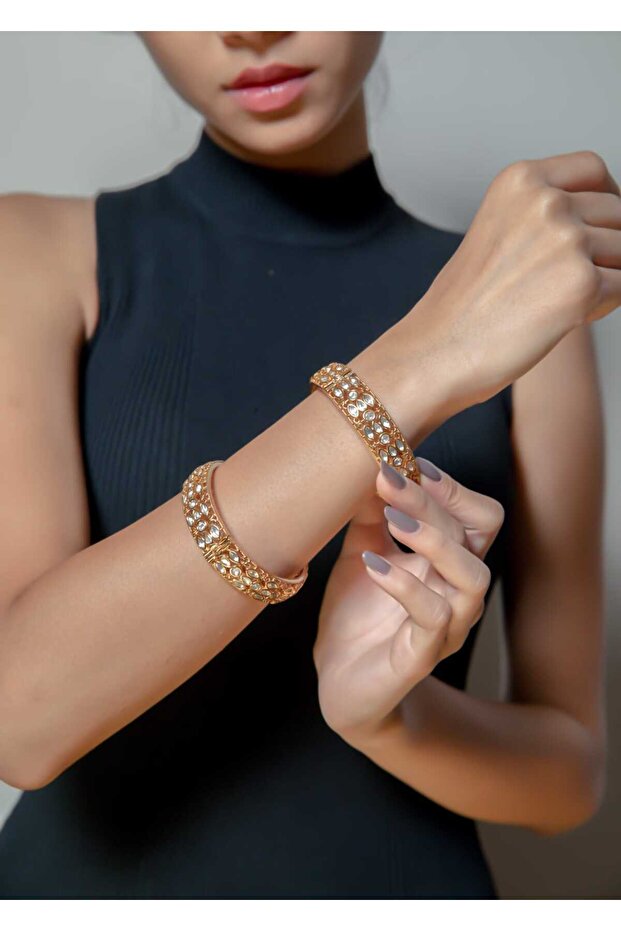 Gold Polki Bangles