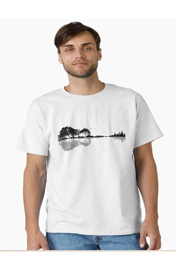 Guitar Printed Unisex T-Shirt - Cotton Short-Sleeved Unisex T-Shirt