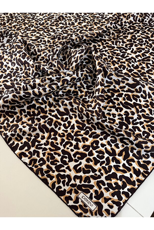 leopar tivil ipek eşarp - 1