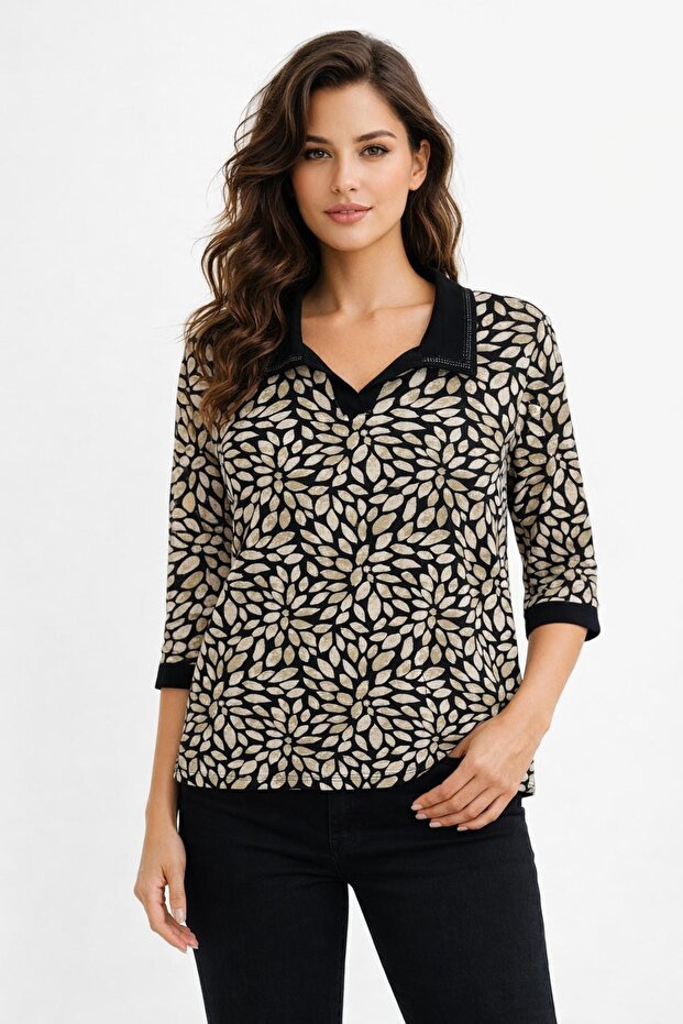 Women's Turuva Sleeve Collar Model Blouse Bgl-St05321