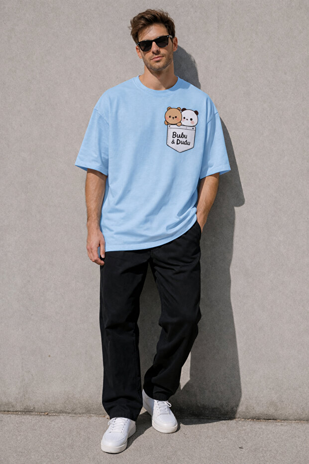 Bubu & Dudu Printed Crew Neck Unisex T-Shirt – Cotton Oversize Casual T-Shirt
