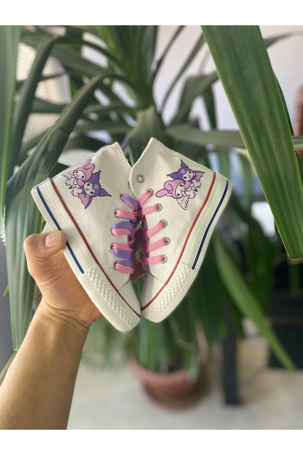 White Kuromi My Melody Long Cnv Sneakers